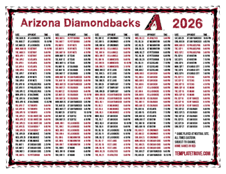 Eastern Times 2026
 Arizona Diamondbacks Printable Schedule