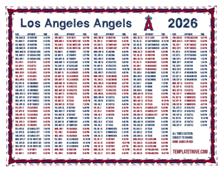 Eastern Times 2026
 Los Angeles Angels Printable Schedule