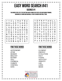 Easy Word Search Printable #41
