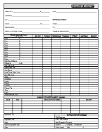Expense Report Form