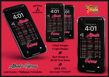 2023 Atlanta Falcons Lock Screen Wallpaper Schedule