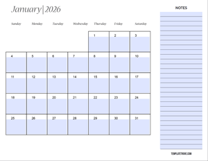 Fillable Calendar 2026