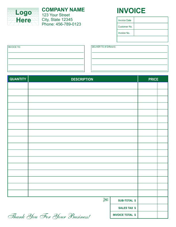 Free Printable Billing Templates