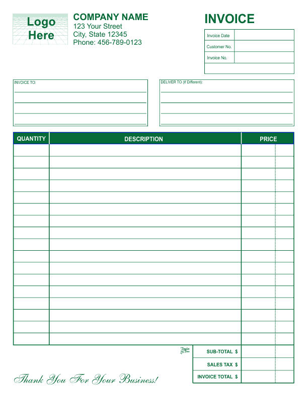 Free Fill In Invoice Templates Amelareports