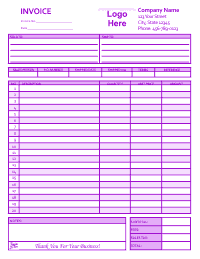 Free Invoice Template 2 - Purple
