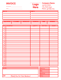 Free Invoice Template 2 - Red