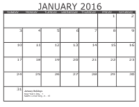 Free Monthly Calendar 3