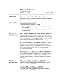 Chronological Resume