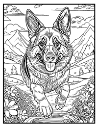 German Shepherd Coloring Pages for Adults and Teens