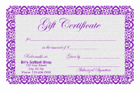 Gift Certificate Template 1 - Purple