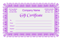Gift Certificate Template 2 - Purple