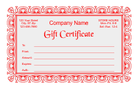 Gift Certificate Template 2 - Red