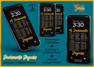 2023-24 Jacksonville Jaguars Lock Screen Wallpaper Schedules