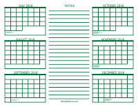 6 Month Calendar