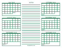 6 Month Calendar