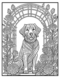 Labrador Retriever Coloring Page 7 With Border