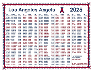 Mountain Times 2025
 Los Angeles Angels Printable Schedule