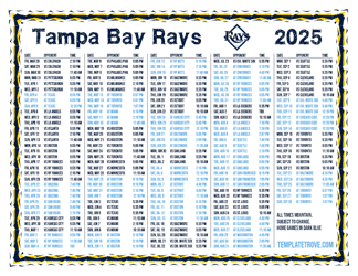 Mountain Times 2025
 Tampa Bay Rays Printable Schedule