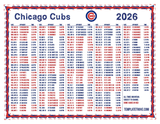 Mountain Times 2026
 Chicago Cubs Printable Schedule