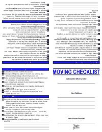 Moving Checklist - Blue