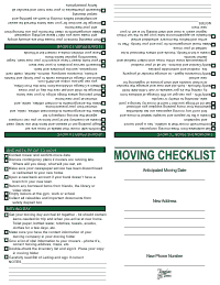 Moving Checklist - Green