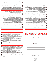 Moving Checklist - Red