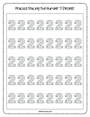 Number Tracing Worksheet #1-2A