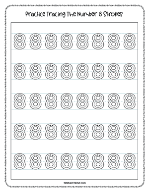 Number Tracing Worksheet #2-4A
