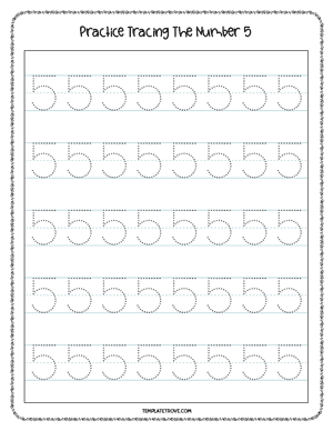 Number Tracing Worksheet #2B