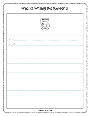 Number Tracing Worksheet #2C