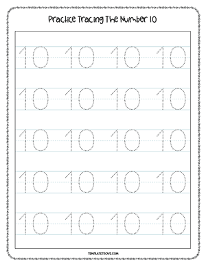 Number Tracing Worksheet #3-2B