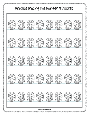 Number Tracing Worksheet #3A