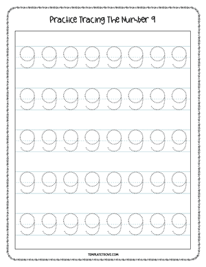 Number Tracing Worksheet #3B