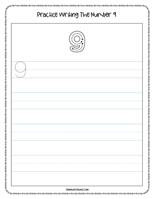 Number Tracing Worksheet #3C