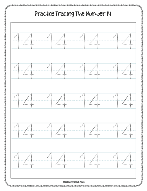 Number Tracing Worksheet #4-2B