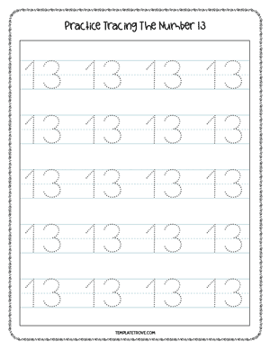 Number Tracing Worksheet #4B