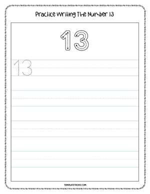 Number Tracing Worksheet #4C