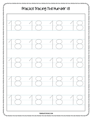Number Tracing Worksheet #5-2B