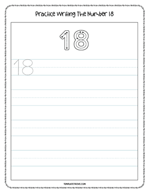 Number Tracing Worksheet #5-2C