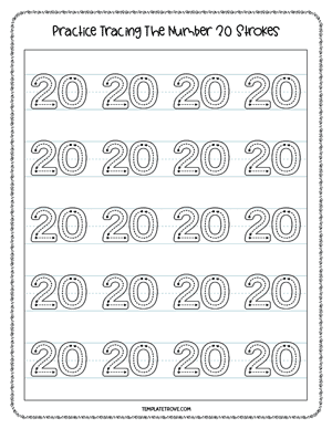 Number Tracing Worksheet #5-4A