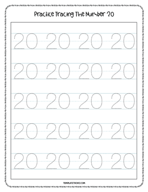 Number Tracing Worksheet #5-4B