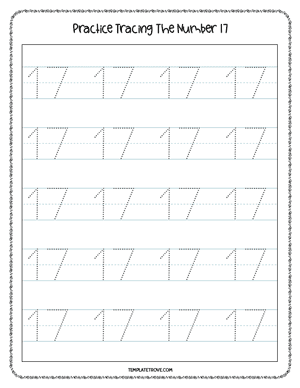 Number Tracing Worksheet #5B