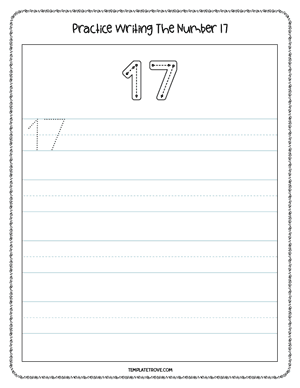 Number Tracing Worksheet #5C