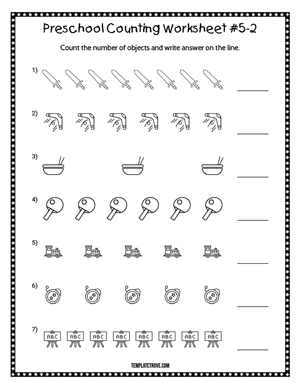 Preschool Counting Worksheets