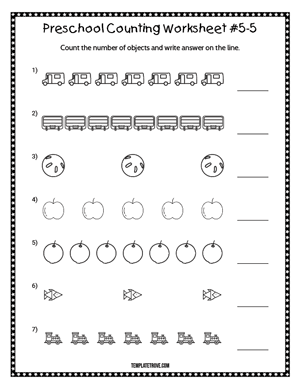 Preschool Counting Worksheet #4-5