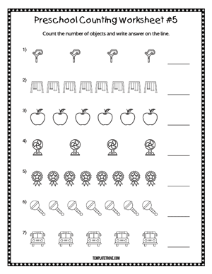 Preschool Counting Worksheet #5