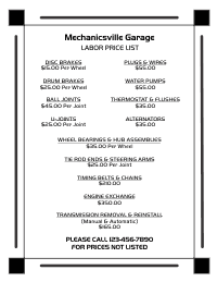 Price List Template 2 - Black