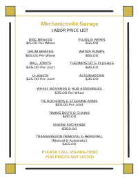 Price List Template 2 - Black and Tan