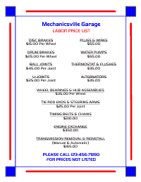 Price List Template 2 - Blue and Red