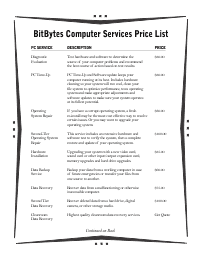 Price List Template 3 - Black